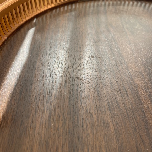 Gorgeous Vintage Style Copper & Faux Wood Design Table/Centerpiece Tray - Picture 10 of 10